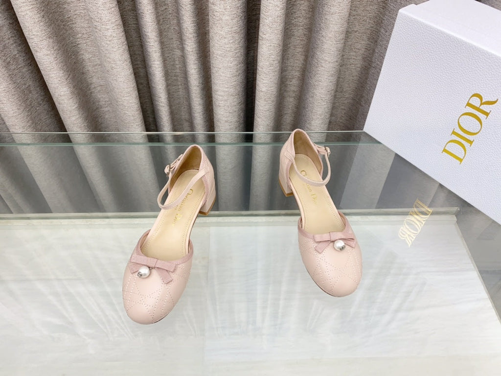 DIOR PEARL MARY JANE PUMP IN LIGHT PINK LAMBSKIN 30 MM