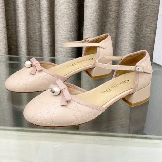 DIOR PEARL MARY JANE PUMP IN LIGHT PINK LAMBSKIN 30 MM