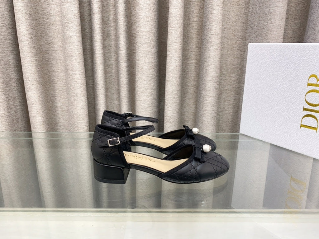 DIOR PEARL MARY JANE PUMP IN BLACK LAMBSKIN 30 MM