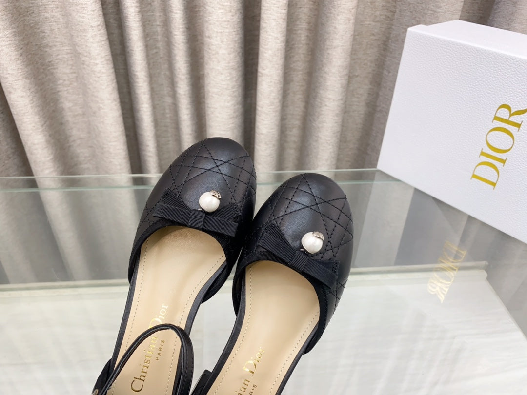 DIOR PEARL MARY JANE PUMP IN BLACK LAMBSKIN 30 MM