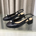 DIOR PEARL MARY JANE SLINGBACKS IN BLACK LAMBSKIN 30 MM