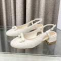 DIOR PEARL MARY JANE SLINGBACKS IN WHITE LAMBSKIN 30 MM