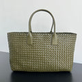BOTTEGA VENETA LARGE CABAT 51 IN ARMY GREEN LAMBSKIN