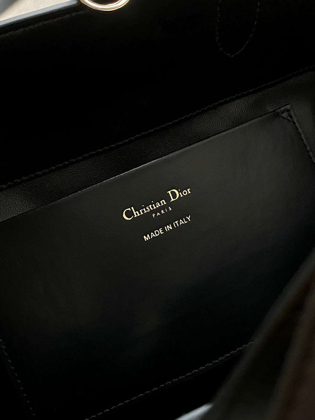 DIOR MEDIUM TOUJOURS BUCKET BAG 22 IN BLACK CANNAGE CALFSKIN