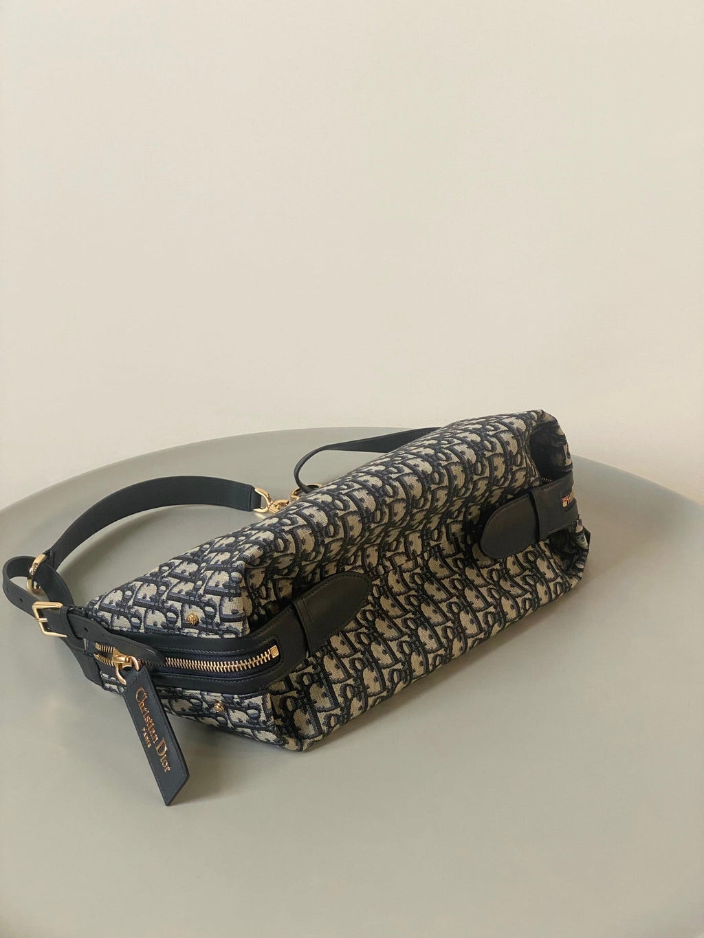 DIOR LARGE D-JOURNEY SHOULDER BAG 33 IN BLACK MONOGRAM OBLIQUE JACQUARD