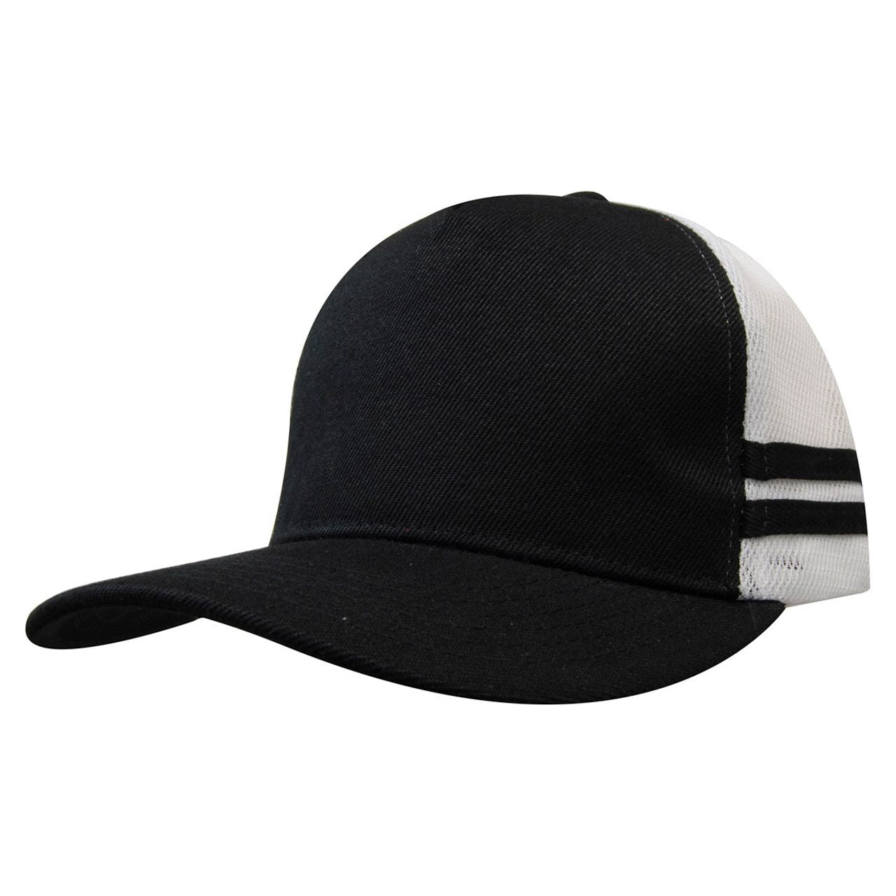 American Premium Twill/Mesh Deep Fit Trucker With Stripes - Pack of 25 (3995)