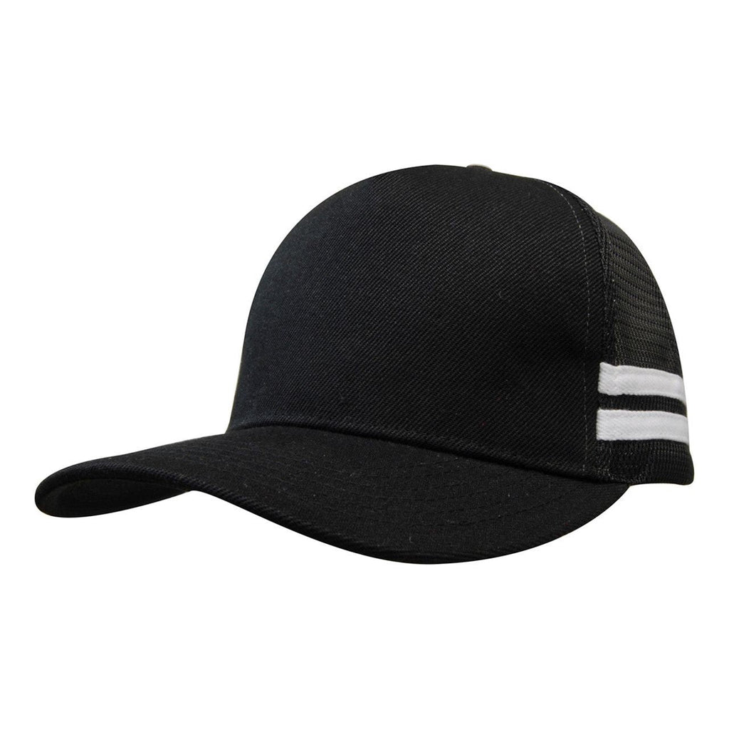 American Premium Twill/Mesh Deep Fit Trucker With Stripes - Pack of 25 (3995)