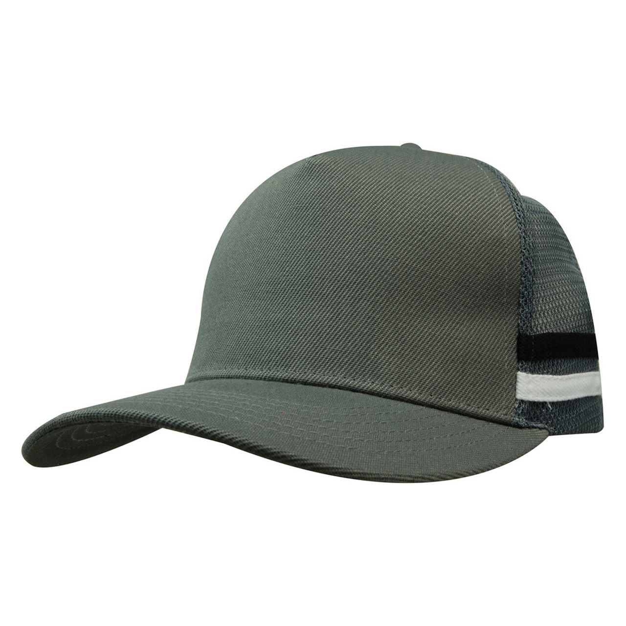 American Premium Twill/Mesh Deep Fit Trucker With Stripes - Pack of 25 (3995)