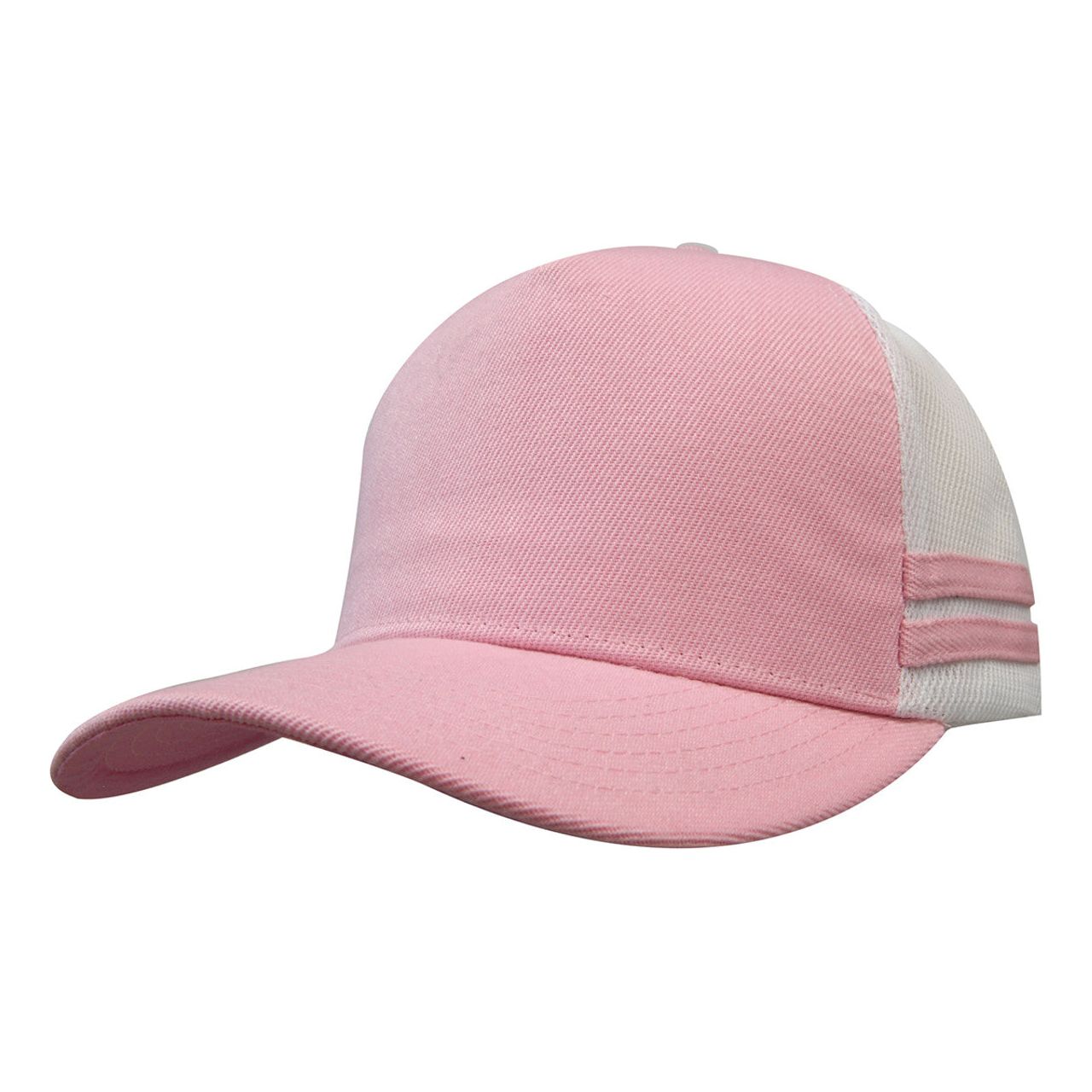 American Premium Twill/Mesh Deep Fit Trucker With Stripes - Pack of 25 (3995)