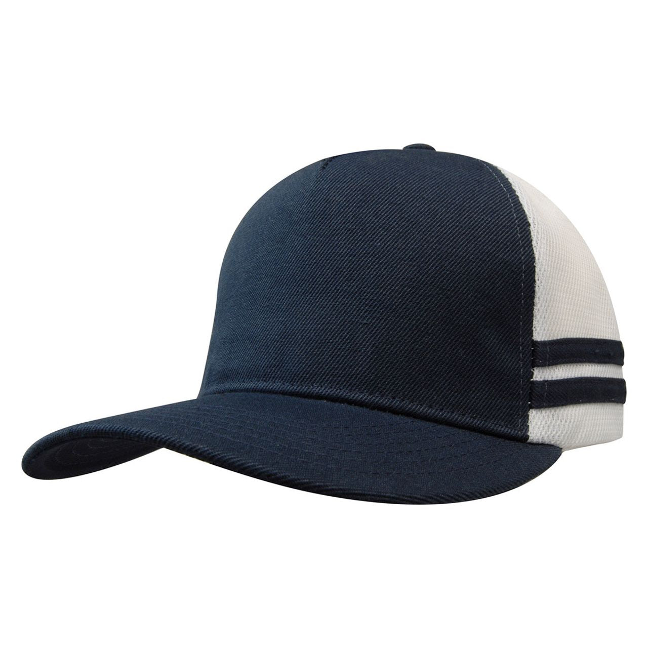American Premium Twill/Mesh Deep Fit Trucker With Stripes - Pack of 25 (3995)