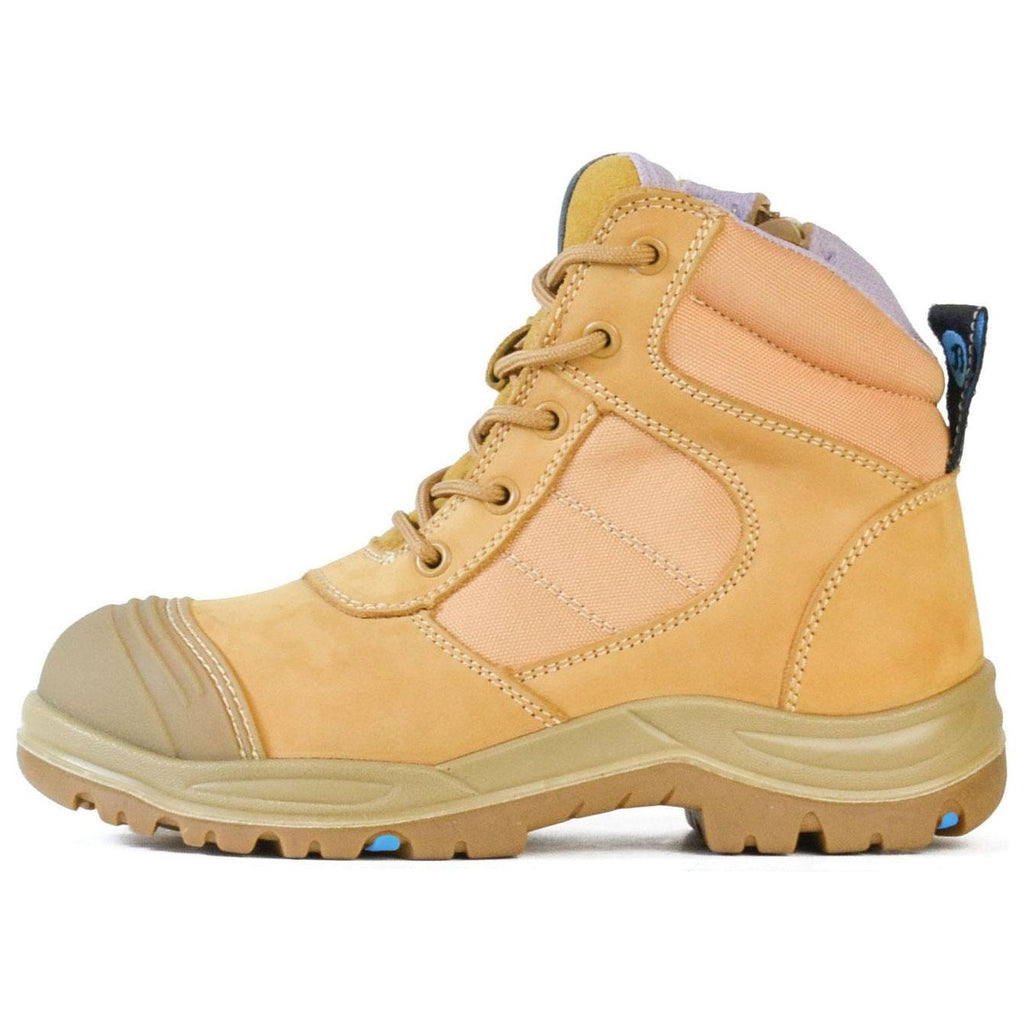 Bata Dakota Wheat Women's Industrial Zip Sided Lace Up Steel Cap Safety Boot With Scuff Cap (504-88017) (Pre Order)