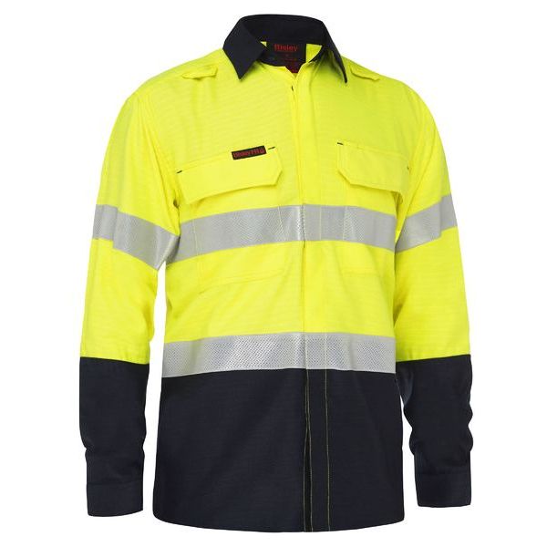 Bisley Apex 160 Taped Hi Vis FR Ripstop Vented Shirt (BS8338T)