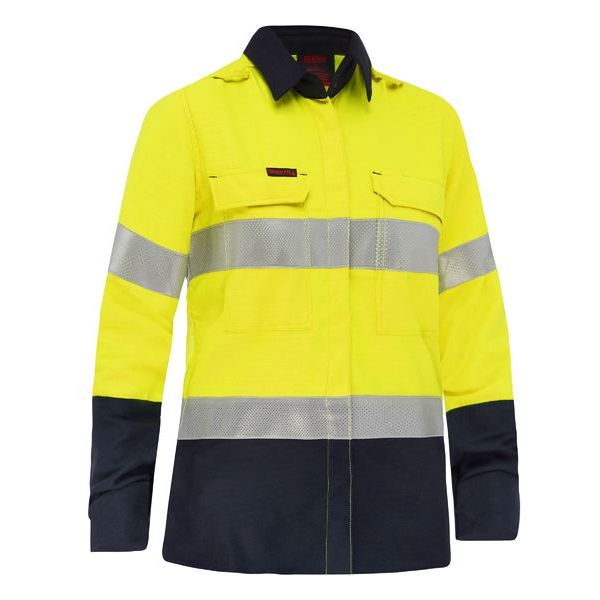 Bisley Apex 160 Womens Taped Hi Vis FR Ripstop Vented Shirt (BL8338T)