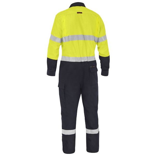 Bisley Apex 185/240 Taped Hi Vis FR Ripstop Vented Coverall (BC8477T)