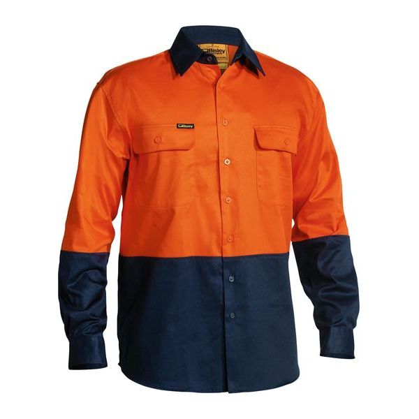 Bisley 2 Tone Hi Vis Drill Long Sleeve Shirt (BS6267)