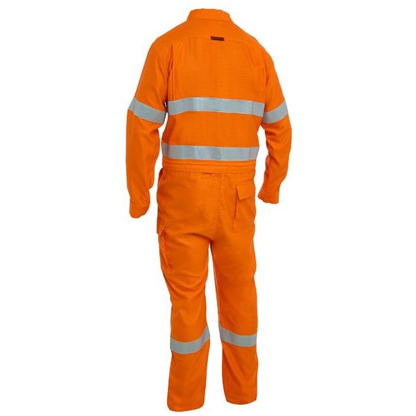 Bisley Apex 160/185 Taped Hi Vis FR Ripstop Vented Coverall With Waist Zip Opening (BC8479T)