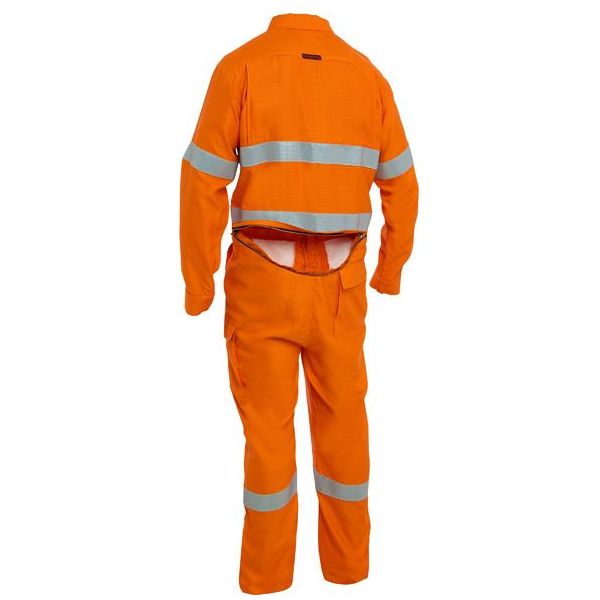 Bisley Apex 160/185 Taped Hi Vis FR Ripstop Vented Coverall With Waist Zip Opening (BC8479T)