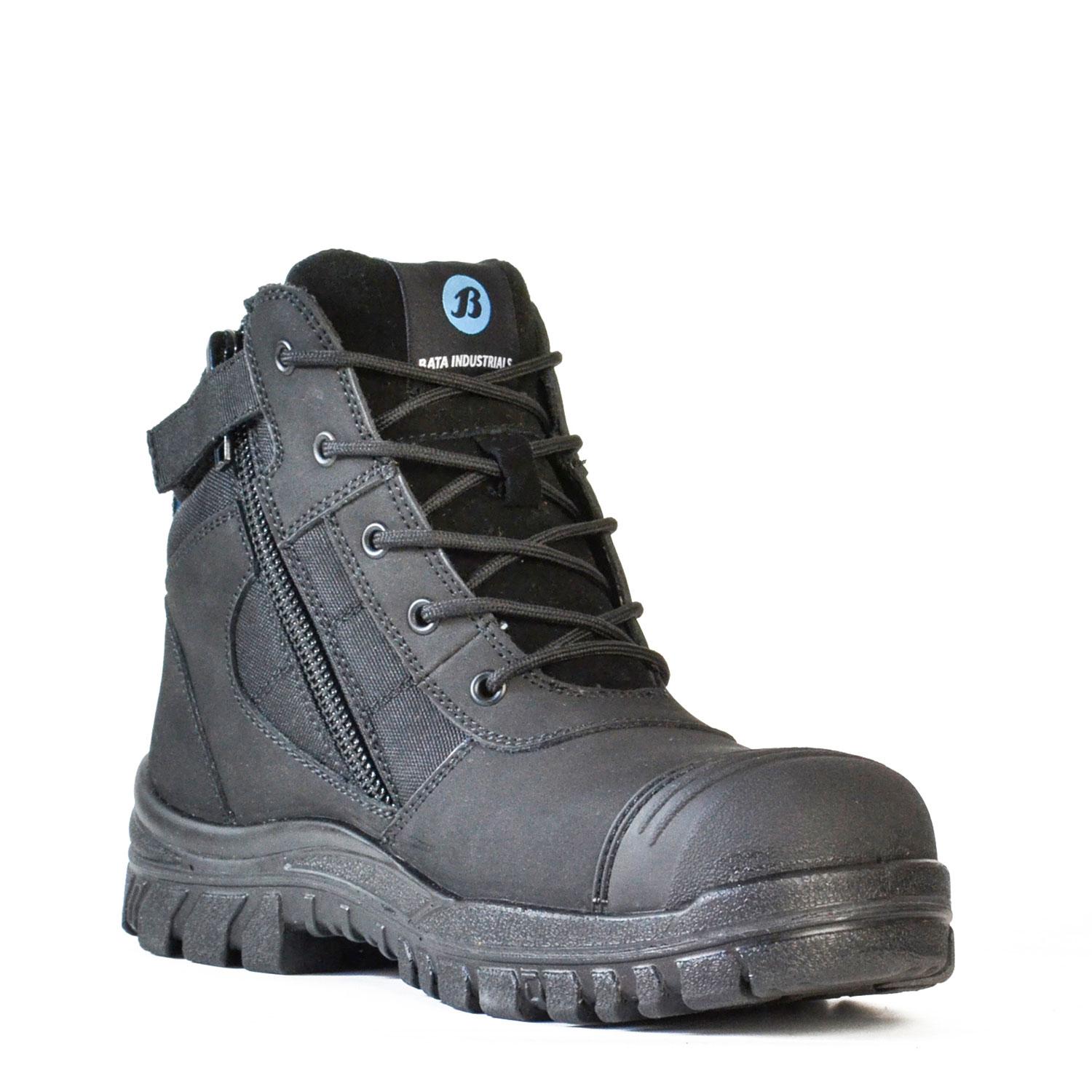 Bata Zippy Black Steel Cap Zip Sided Safety Boot With Scuff Cap (804-66641) (Pre Order)
