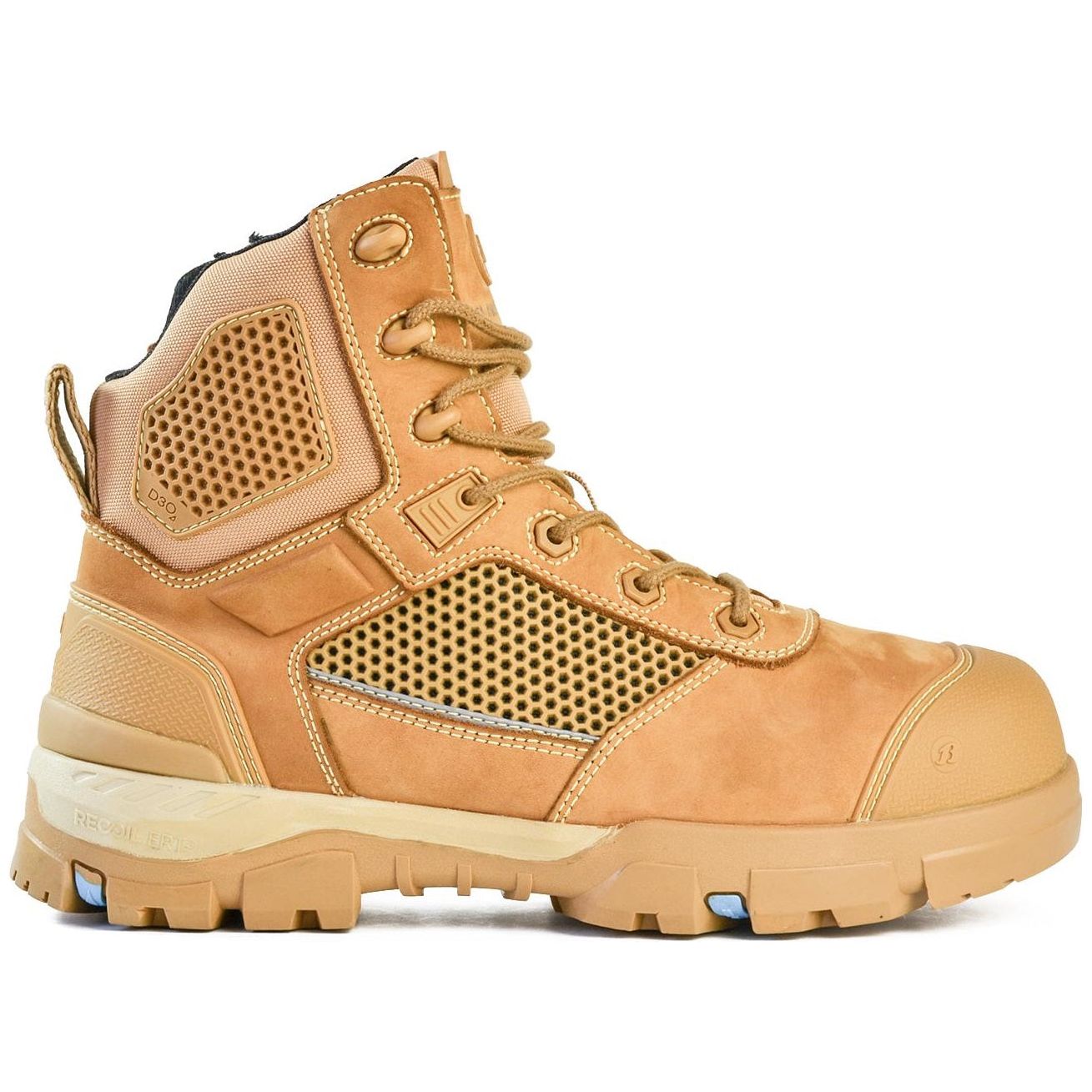Bata Wheat Avenger Zip Sided Lace Up Steel Cap Super Boot With Carbon Toe Cap (804-88830) (Pre Order)