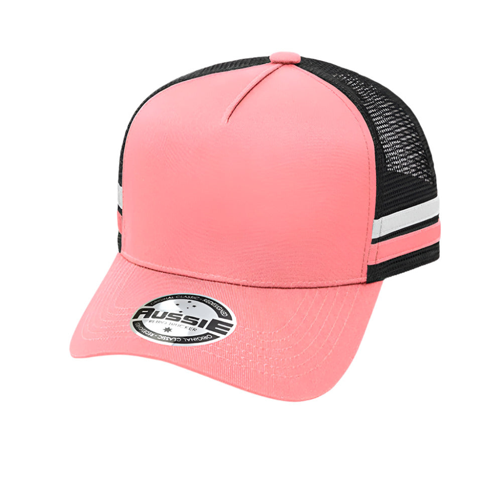 A-Frame Striped Trucker Cap - Pack of 25 (AH456)