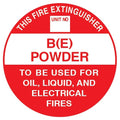 BE - Extinguisher Identification Sign - Sticker (193mm x 193mm) - (Pack of 10)
