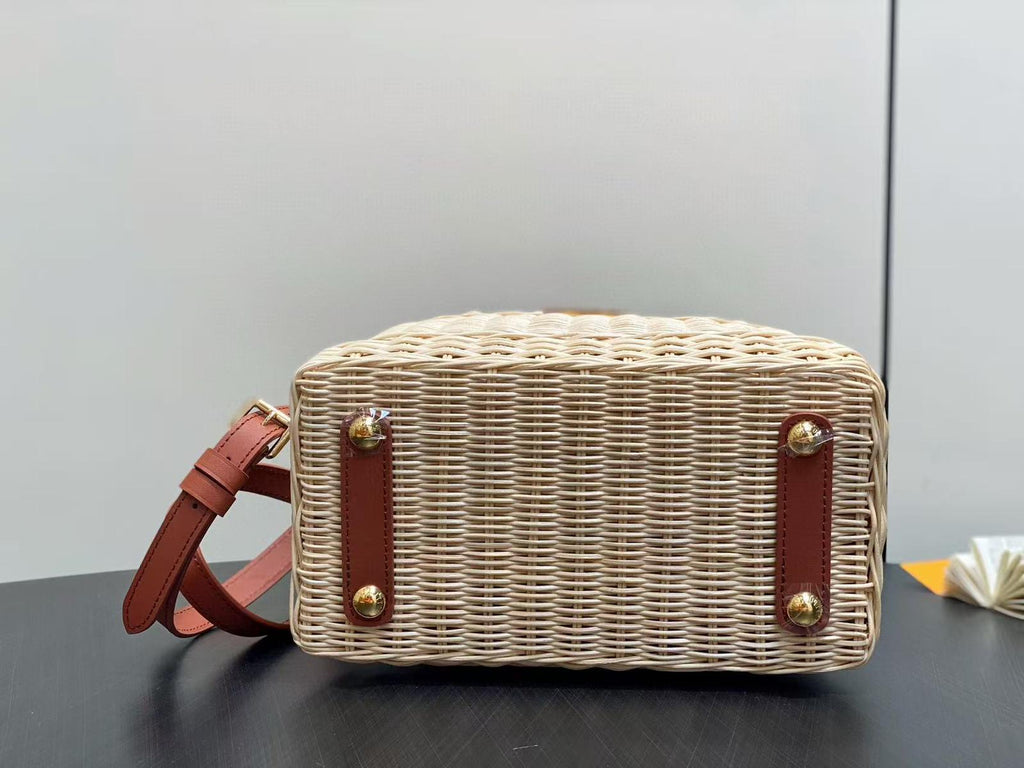LOUIS VUITTON LV 25S CAPUCINES BB BAG 27 PINIC IN TAN CALFSKIN GOLD HARDWARE
