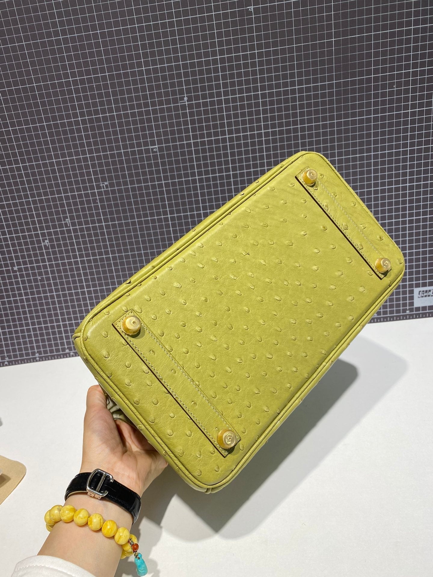 HERMES BIRKIN 30CM LIME OSTRICH LEATHER GOLD HARDWARE