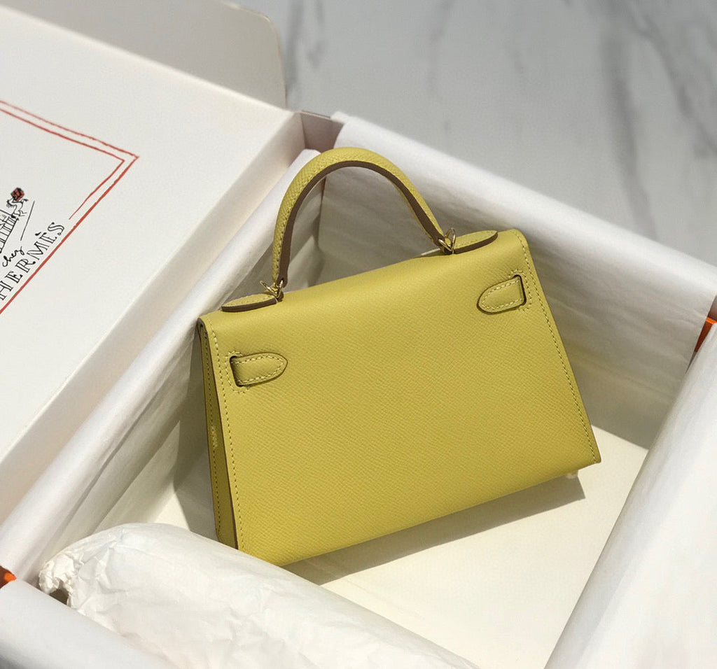 HERMES KELLY MINI 20 YELLOW EPSOM GOLD HARDWARE