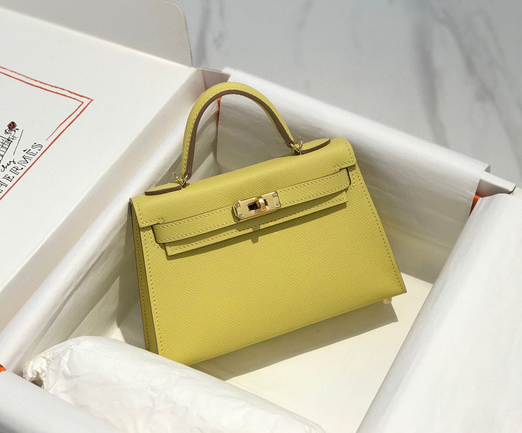 HERMES KELLY MINI 20 YELLOW EPSOM GOLD HARDWARE