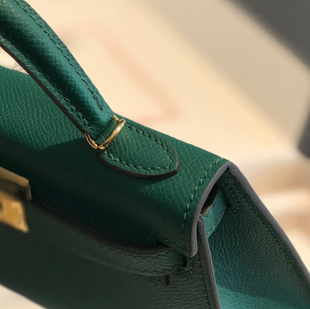 HERMES KELLY MINI 20 GREEN EPSOM GOLD HARDWARE