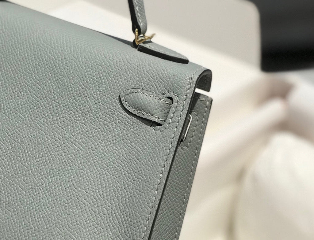 HERMES KELLY MINI 20 MEDIUM GREY EPSOM GOLD HARDWARE