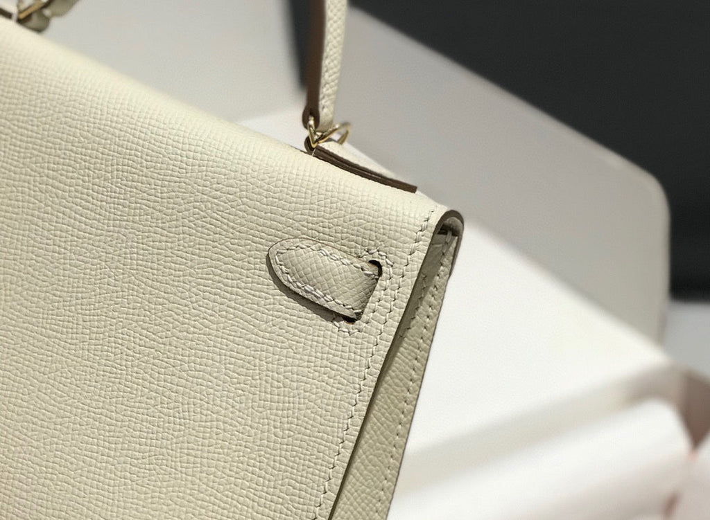 HERMES KELLY MINI 20 WHITE EPSOM GOLD HARDWARE