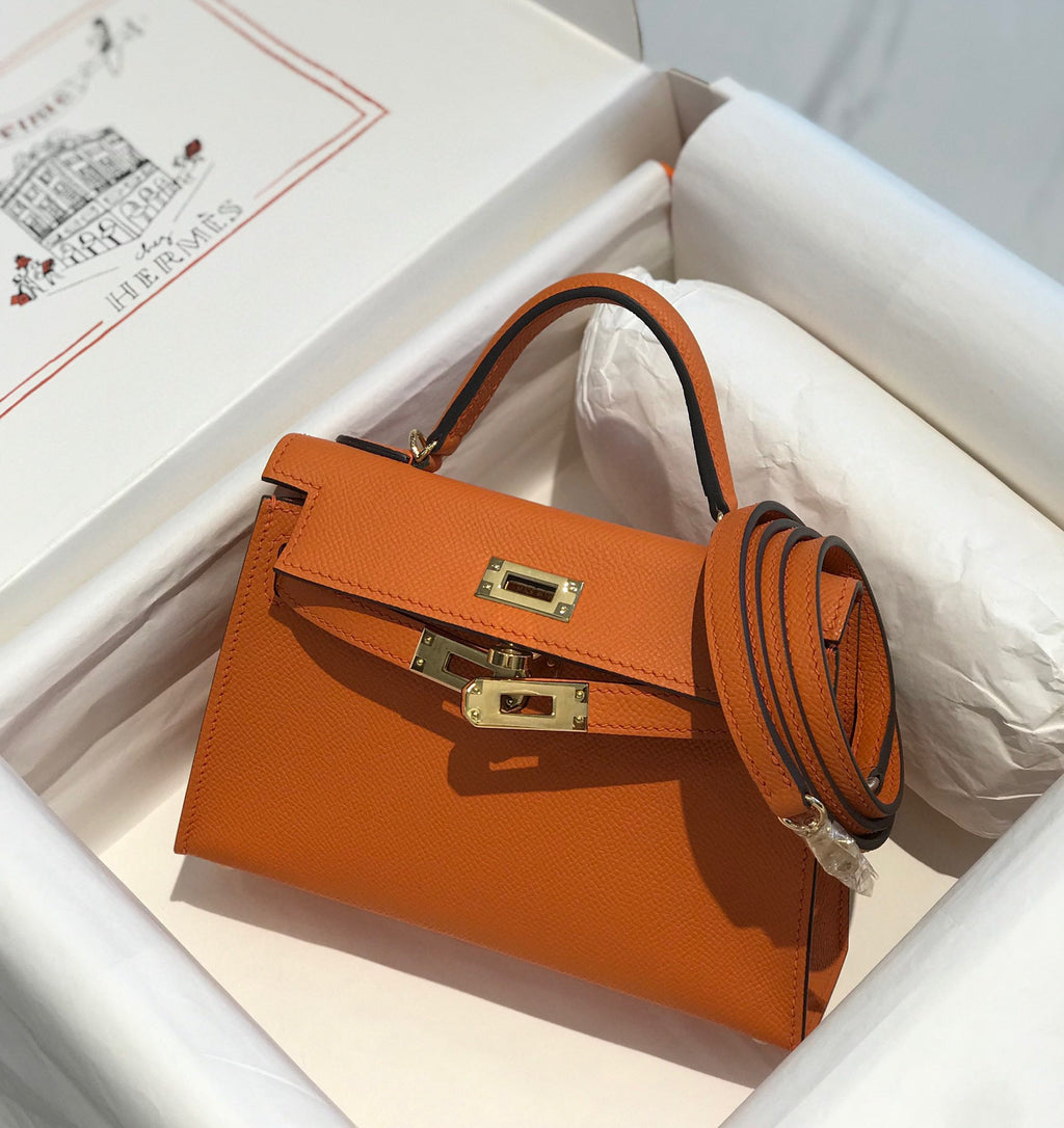 HERMES KELLY MINI 20 ORANGE EPSOM GOLD HARDWARE
