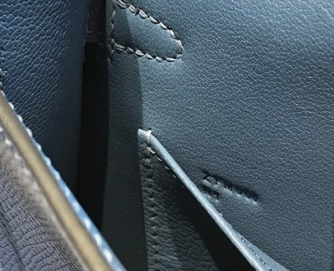HERMES KELLY MINI 20 DENIM EPSOM GOLD HARDWARE