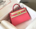 HERMES KELLY MINI 20 DARK PINK EPSOM GOLD HARDWARE