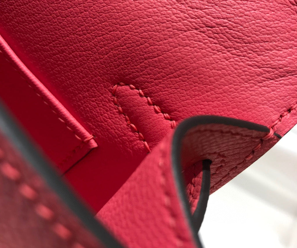 HERMES KELLY MINI 20 DARK PINK EPSOM GOLD HARDWARE