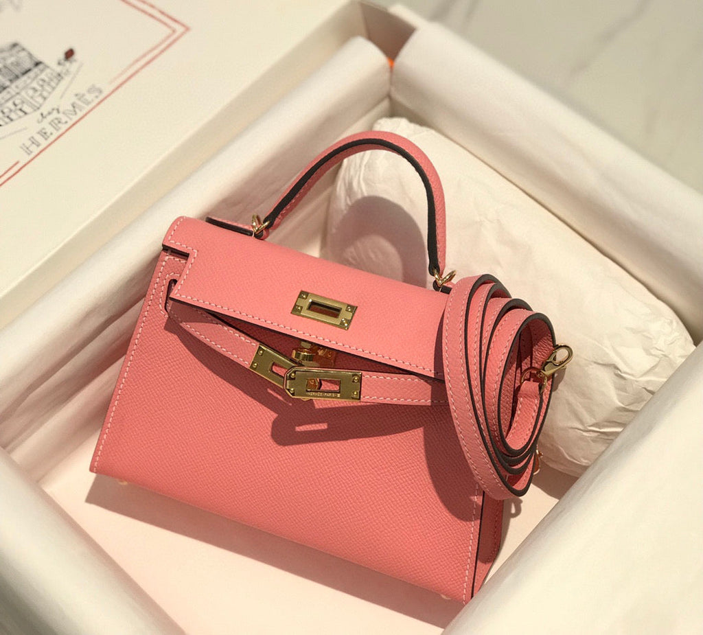 HERMES KELLY MINI 20 PINK EPSOM GOLD HARDWARE