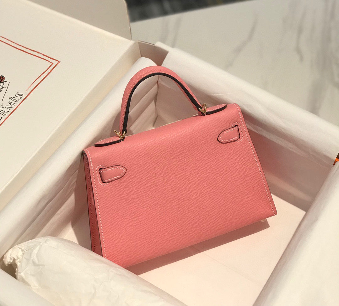 HERMES KELLY MINI 20 PINK EPSOM GOLD HARDWARE