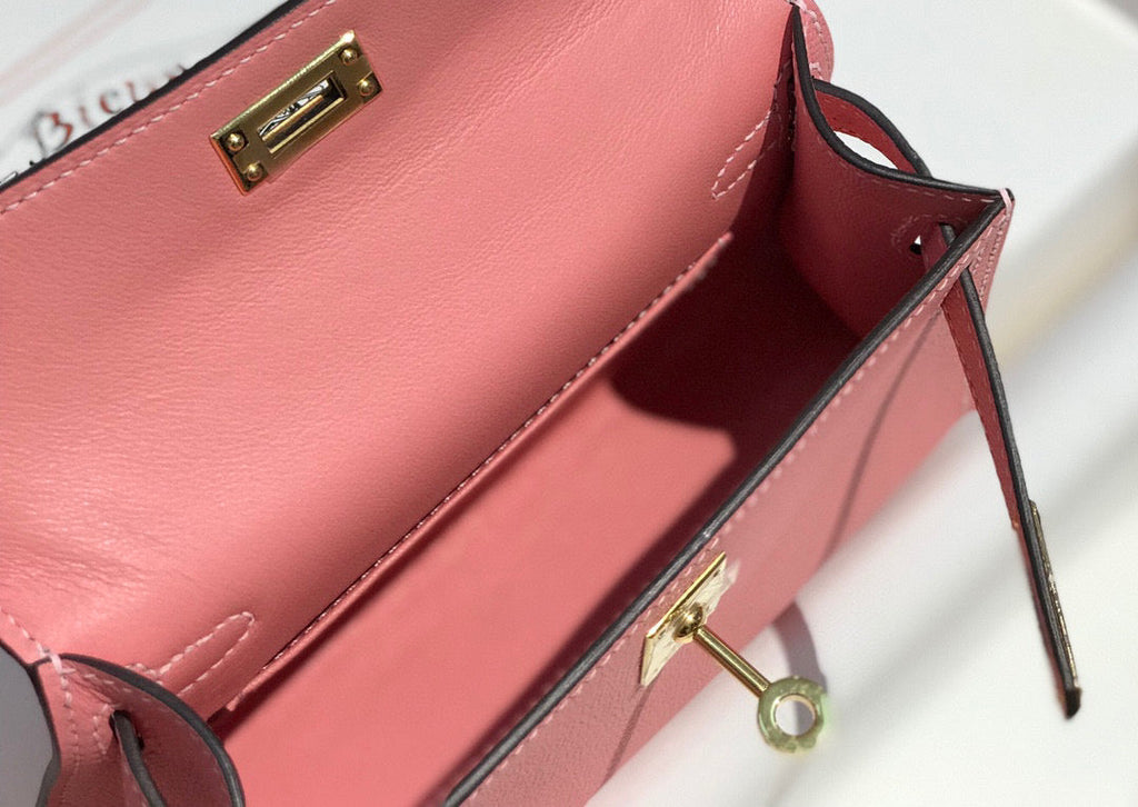 HERMES KELLY MINI 20 PINK EPSOM GOLD HARDWARE