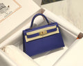 HERMES KELLY MINI 20 BLUE VIOLET EPSOM GOLD HARDWARE