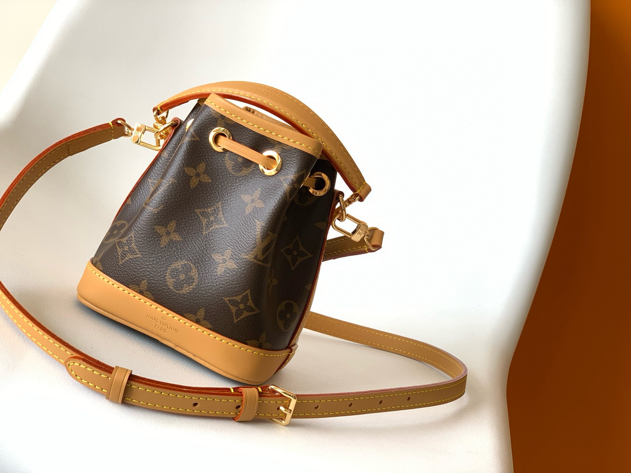 LOUIS VUITTON NANO NOÉ 16 IN BROWN MONOGRAM CALFSKIN