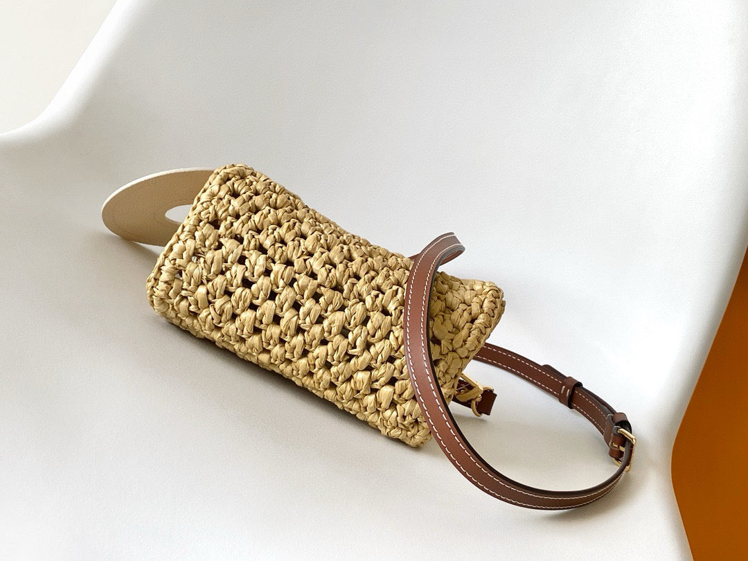 LOUIS VUITTON NANO SPEEDY 16 IN RAFFIA GOLD HARDWARE