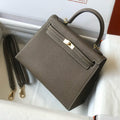HERMES KELLY 25 ETOUPE EPSOM LEATHER GOLD HARDWARE