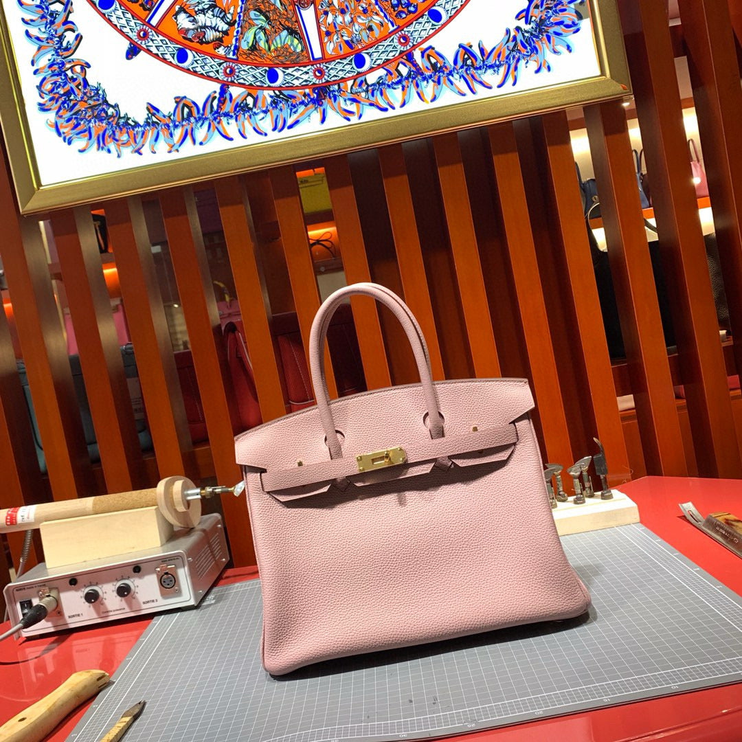 HERMES BIRKIN 30CM LIGHT PINK TOGO LEATHER GOLD HARDWARE