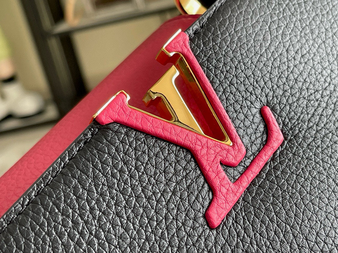 LOUIS VUITTON CAPUCINES MM 31 BLACK GOLD HARDWARE