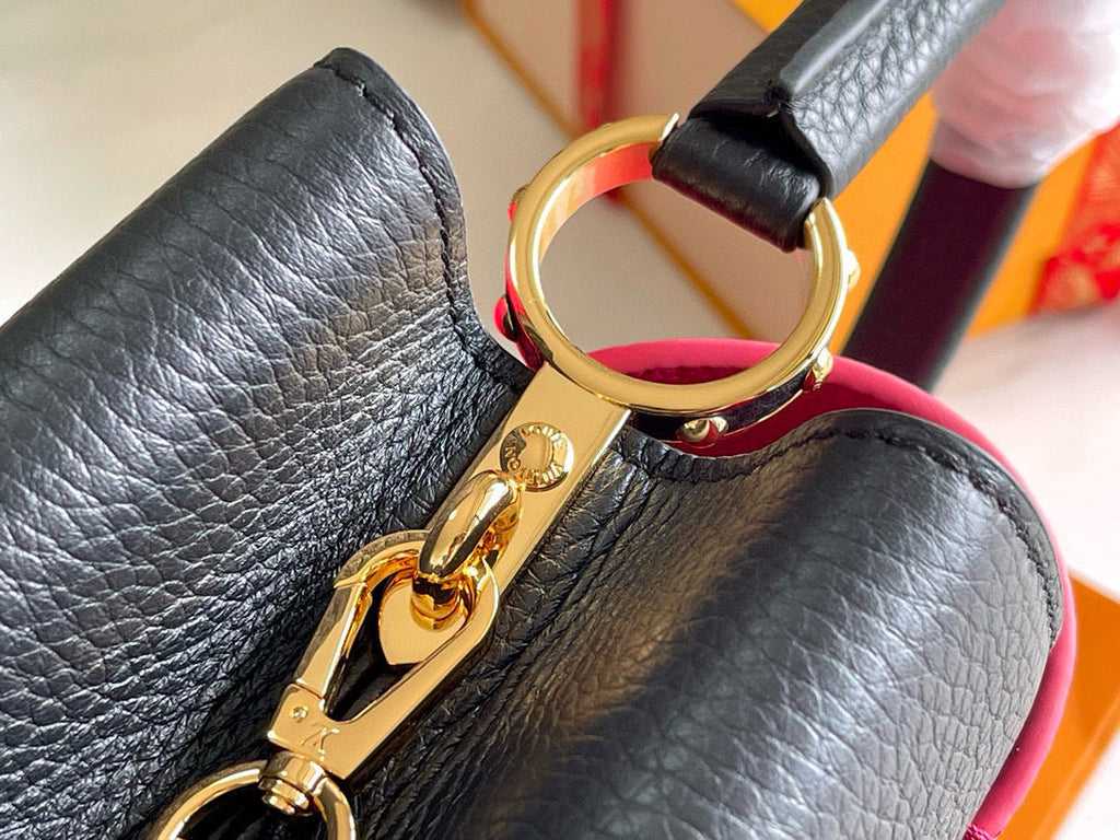 LOUIS VUITTON CAPUCINES MM 31 BLACK GOLD HARDWARE