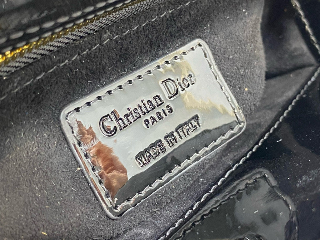 DIOR MINI 17 LADY BAG IN BLACK PATENT CALFSKIN