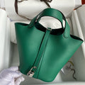 HERMES PICOTIN LOCK 18 EMERALD TOGO GOLD HARDWARE