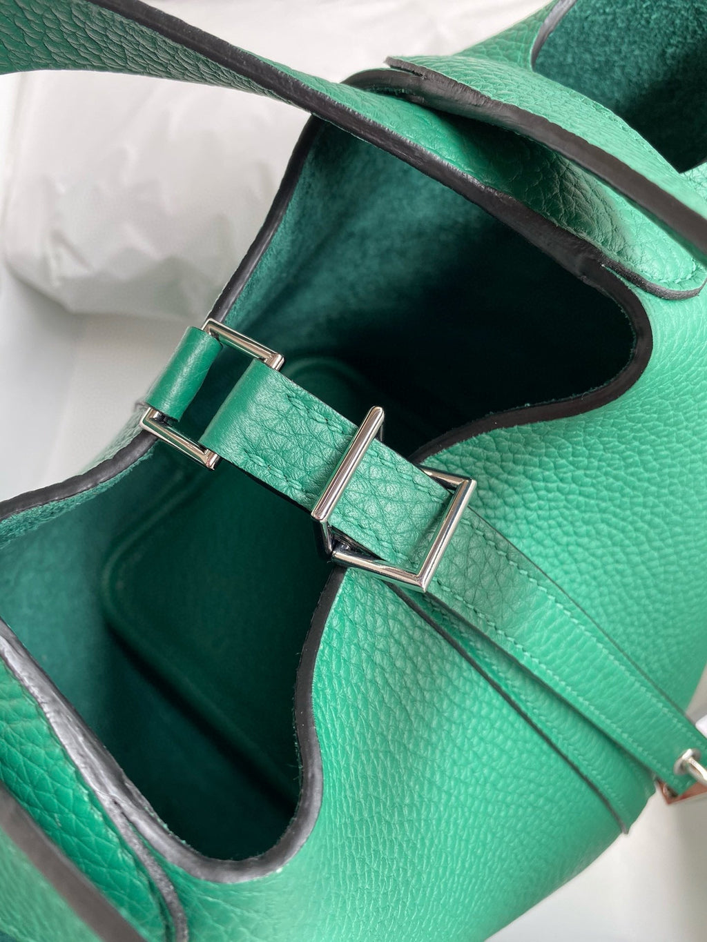 HERMES PICOTIN LOCK 18 EMERALD TOGO GOLD HARDWARE