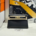 HERMES KELLY MINI 19 BLACK TOGO LETHER GOLD HARDWARE